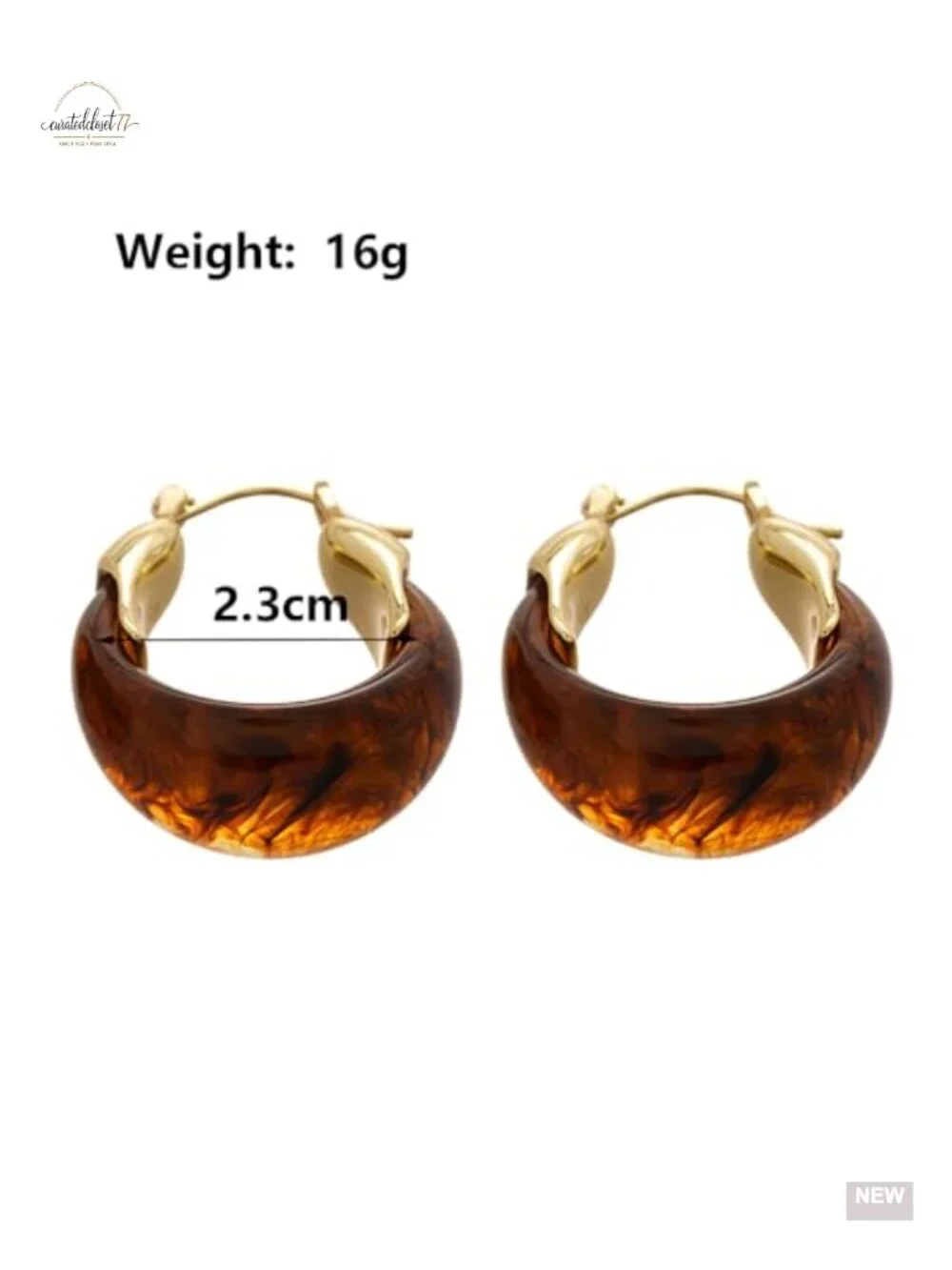 Chunky Acrylic Huggie Earrings Gold Geometric Statement Dangle Earrings